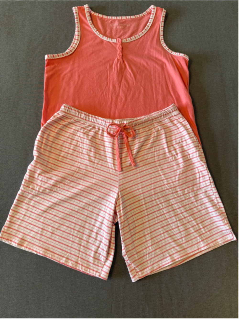 Carole Hochman women's pajama set Peach/White Size S